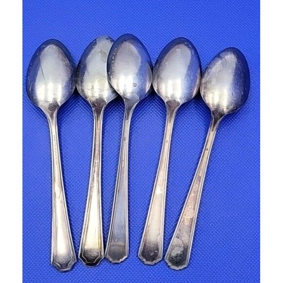 5 Wm A Rogers A1 Carlton Teaspoon 5 7/8" Silverplate Silverware Flatware Oneida - Picture 6 of 6